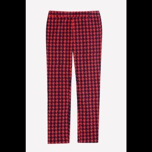 Gap Red Navy Houndstooth SlimCropped Printed Pants